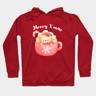 Merry Christmas, Merry X’mas, Meowy Christmas cute and adorable Christmas cat. Hoodie